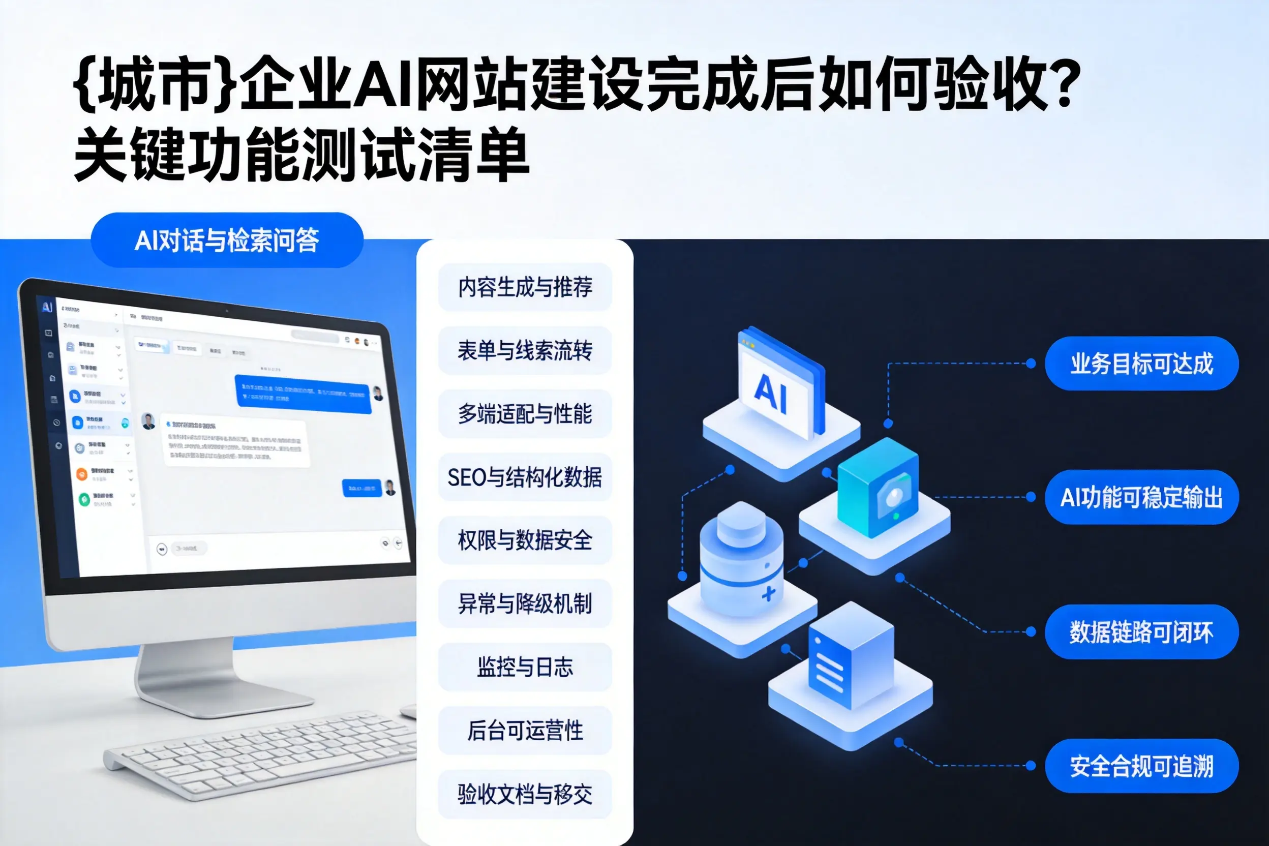 大连企业AI网站建设完成后如何验收？关键功能测试清单